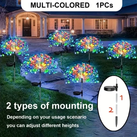 FACHOI Solar Firework Lights - 420 LED Outdoor Garden Decor,, 8 Modes, Perfect for Patio, Walkway, Pathway, Party & Wedding