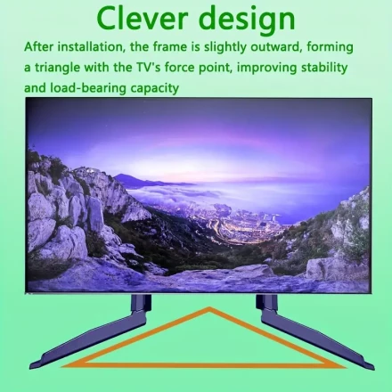Iron Pedestal TV Stand - Universal Tabletop TV Mount for 40-70 inch LED, LCD Screens - Height Adjustable, Supports 44.91 KG, VESA 600x400mm Compatible