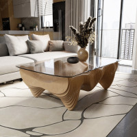 Luxurious table with glass