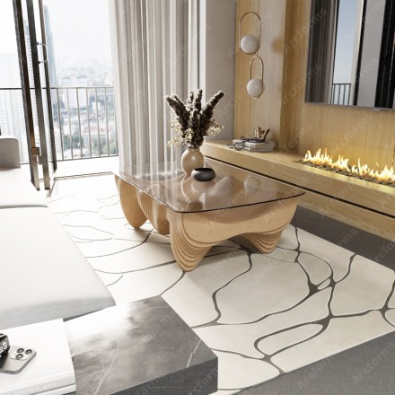 Luxurious table with glass