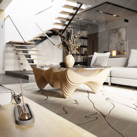 Luxurious table with glass