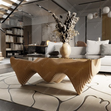 Luxurious table with glass