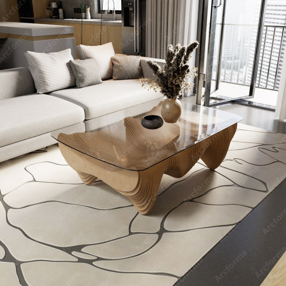 Luxurious table with glass