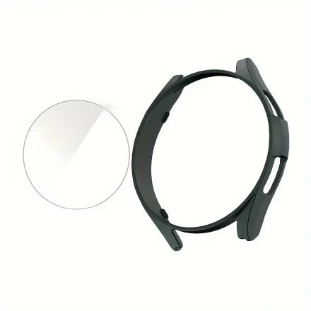 Screen Protector Case for Samsung Galaxy Watch 6 Classic 43mm 47mm, Hard PC Bumper & HD Anti-Fog Tempered Glass Protective Film, Face Cover Set, Galaxy Watch 6 Classic Case for Women Men