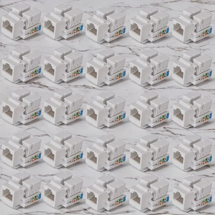 25pcs, CAT.5 Computer Network Wall Plate Keystone Adapters.
