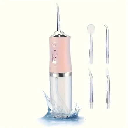 Rechargeable Water Flosser, Portable Dental Cleaner, with 4 Jet Tips, USB Charging, 800mAh Lithium Battery, ≤36V Operating Voltage, for Men and Women, Daily Oral Care