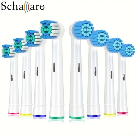 Schallcare Toothbrush Head Compatible with OB Electric Toothbrush, Replacement Brush Head Fit Professional Care and More Vitality Pro Smart Genius Series (Pack of 8)-Include 4 Deep Cleaning Brush, 4 Sensitive Brush