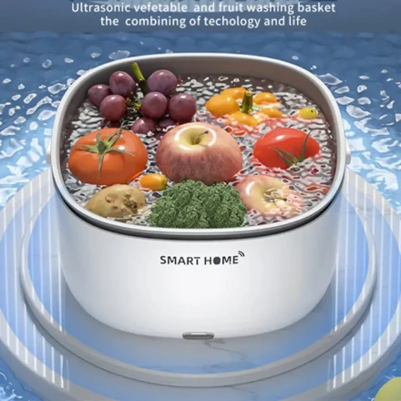 1pc Portable Fruit and Vegetable Washer, Battery-Powered PP Food Purifier, Non-Rechargeable AA Battery Operated, ≤36V, for Fruits, Veggies, Rice, Meat, Seafood Cleaning