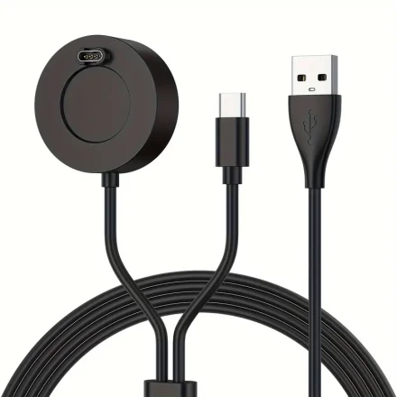 2-in-1 Type-C Charging Dock with Cable for Garmin Fenix 7, 6, 5X Plus, Venu 2, Vivoactive 4, Forerunner 945 - Magnetic, Anti-Slip, Durable Cable, Built-in Magnetism, Smartwatch Charger|Modern Compact Charger|Builtin Alloy Interface