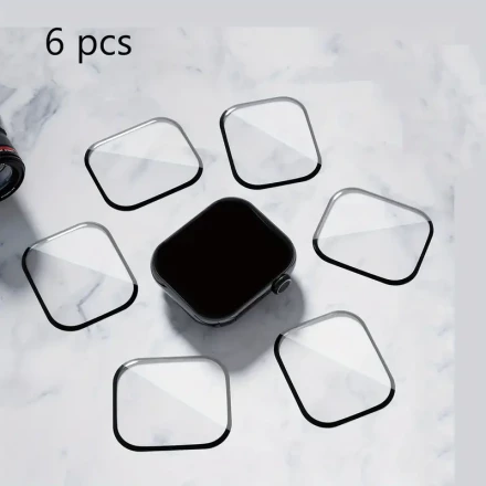 2/3/4/5/6pcs Glossy Thermoplastic Polyurethane Smartwatch Screen Protectors for Apple Watch Series SE/3/2, 10/9/8/7/6/5/4/3/2, 42mm/41mm/38mm/40mm/45mm/44mm/49mm, Full Coverage, 2H Hardness, Non-Water Resistant, High-Definition Clear Film with Screen Prot
