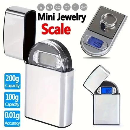 Ultra-Precision 0.01g Digital Pocket Scale - Compact, LCD Display with Backlight for Jewelry, Diamonds & Kitchen Use (Batteries Not Included)
