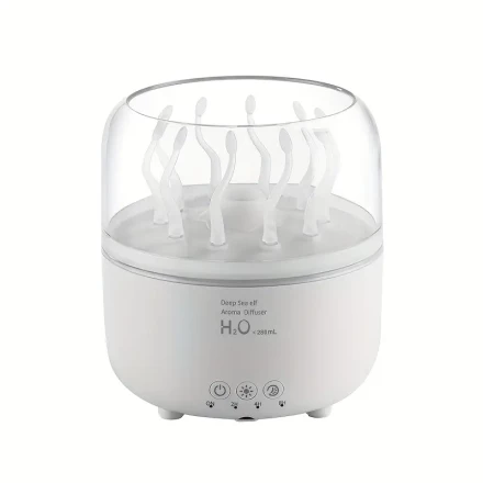 USB-Powered Jellyfish Aroma Diffuser with 7-Color LED Lights & 3-Level Timer - Essential Oil Compatible, Rotating Seaweed Design for Enhanced Airflow, Ideal for Relax & Aromatherapy