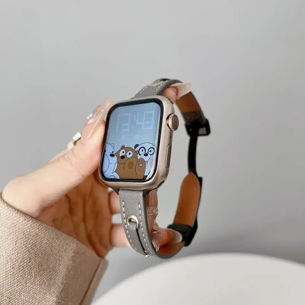 PU Leather Magnetic Buckle Strap Suitable for iWatch s10 Watch 42mm/46mm Strap Suitable for iwatchs8 Strap Real PU Leather Magnetic Buckle s9 Apple s6 Watch s5s4s3 Girls Watch Strap Niche for applewatchs8 High-end Women's Style Summer for iphonewatchse2