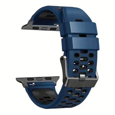 Adjustable Silicone Sport Band for Apple Watch Ultra 49mm, iWatch Series 10-3 - Durable, Comfortable Wristband in Multiple Colors with Secure Buckle Closure, Active Wear Accessory|Perforated Design|Silicone Wristband, Apple Watch Accessories