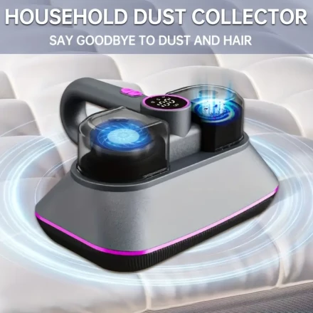 Upgrade the Large Capacity Dust Cup - Quiet, Wireless Dual-Cup Vacuum Cleaner with LED Display, USB Charging, Ideal for Beds, Sofas, and Mattresses, Mattress Cleaning | Modern Vacuum | Sleek Design, Vacuum Cleaner for Home
