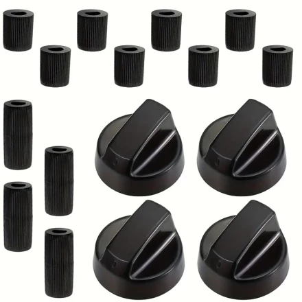 16pcs Universal Stove Knobs Replacement Set - 4 Oven Control Knobs & 8 Adapters, Compatible with Most Oven and Range Models, Easy Installation, Durable Material