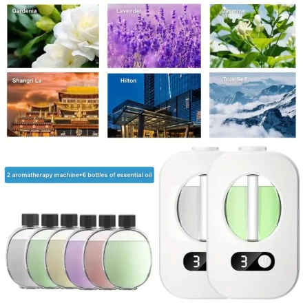 1pc New Automatic Spray Diffuser, Long-lasting Fragrance, Digital Display, USB Charging, Rechargeable Battery 300mAh, ≤36V, Button Control, Wall Mount, Non-Waterproof, Nightlight, with Desktop USB Connectivity Technology, for Bedroom, Bathroom, Living Roo