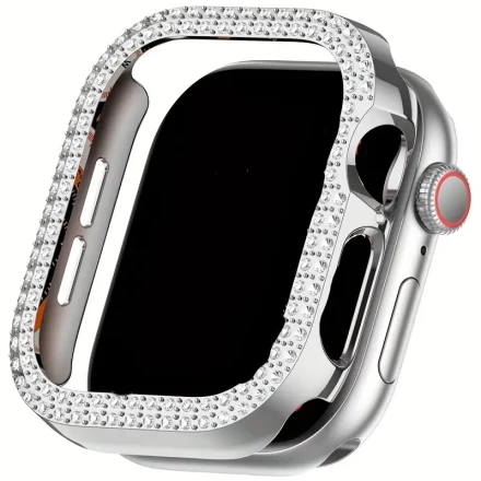 Gemstone-Encrusted Watch Case for Apple Watch Series 10, 42Mm & 46Mm, PC Material