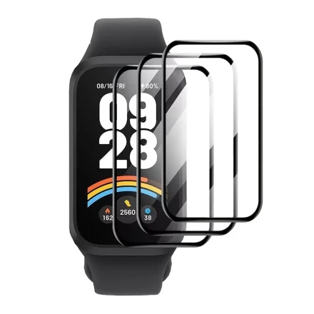 Suitable for Xiaomi Mi Band 9 active/Redmi Band 3 Black Edge Sticker Watch Protection Film 3pcs