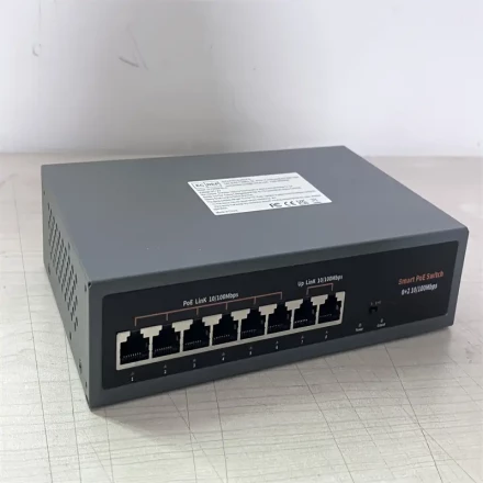 6 Ports PoE Switch With 2 Uplink, 6 PoE+ Port 100Mbps 78W 802. 3af/at, Metal Desktop Wall Mountable, VLANFunction, 250 Meters Extend, Metal Fanless Plug And PlayNetwork Switch.