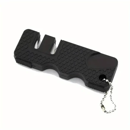 Mini Portable Manual Knife Sharpener, Tungsten Carbide and Ceramic Blades, Outdoor Kitchen Tool, Keychain Design, Non-Electric, No Battery Required