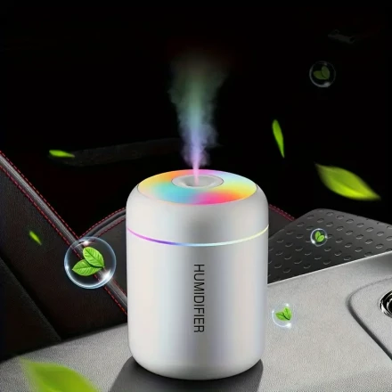 1pc Nano Mist USB Humidifier with Colorful LED Nightlight, 6.09oz Tabletop Ultrasonic Aromatherapy, 360° Angle, for Bedroom, Car, Home, Dorm - No Battery Included