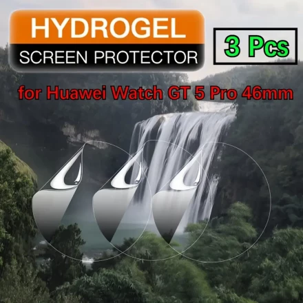 3pcs Hydrogel Screen Protector for Huawei Watch GT 5 Pro 46mm - Anti-Scratch, Ultra-Thin Polycarbonate Film, Full Coverage, Bubble-Free Application
