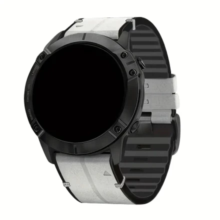 1pc Synthetic Leather Watch Band with Deployant Clasp, QuickFit 22mm 26mm, Silicone Lining, Sweatproof, for Garmin Fenix 8/8X, E, Quatix 7/7X, 6/6X, 5/5X, Epix Gen 2, Enduro 3 - Fits 47 51mm Watches