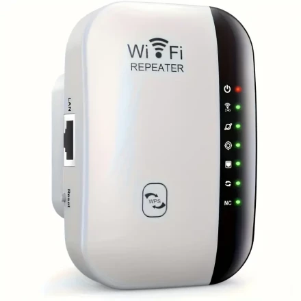 A Wifi Extender with a European Plug, Wireless Internet Wifi Repeater (With Ethernet LAN Port), 2.4Ghz Wifi Range Extender, Home Wireless Signal Repeater, Internet Booster That Enhances Wifi Signals Up to 1200Mbps - Long-Range Wireless Repeater Access Poi