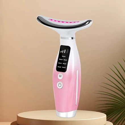 1pc Electric Face and Neck Massager with 7 Modes, USB Rechargeable Lithium Polymer Battery, Hot Compress Skin Care Device for Women, Vibration Function, Ideal Gift, Massagers for Neck And Back