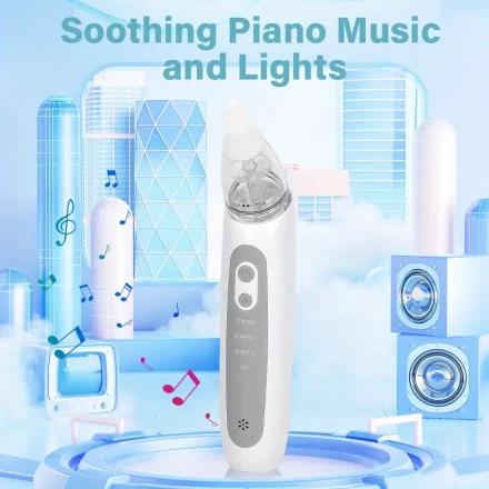 USB Rechargeable Nasal Aspirator, Electric Nasal Cleaner with 3 Replacement Tips, Music and Lights, Perfect for Home and On the Go, Wonderful Gifts