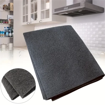 1pc Carbon Activated Range Hood Filter - Odor Eliminator, Grease & Particle Catcher, Durable & Cut-to-Fit Design