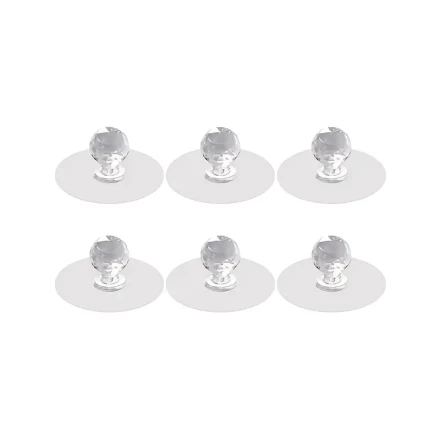 24pcs Elegant Acrylic Self-Adhesive Cabinet Knobs - No-Drill, Multi-Use Transparent Hooks & Toilet Lid Lifters for Wardrobes, Bathrooms, Vanity Furniture - Ideal for Hanging Small Items