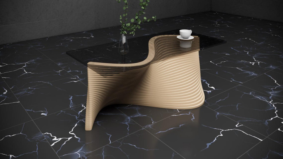 Artistic wooden coffee table