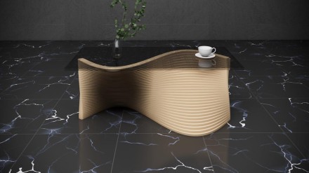 Artistic wooden coffee table