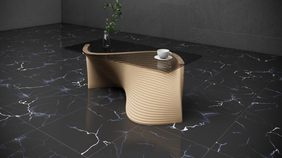 Artistic wooden coffee table