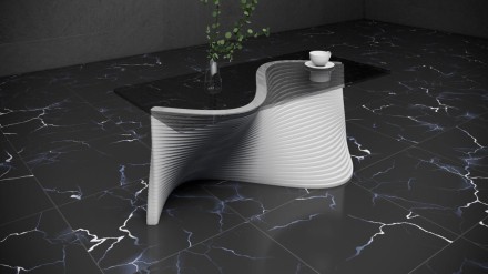 Artistic wooden coffee table