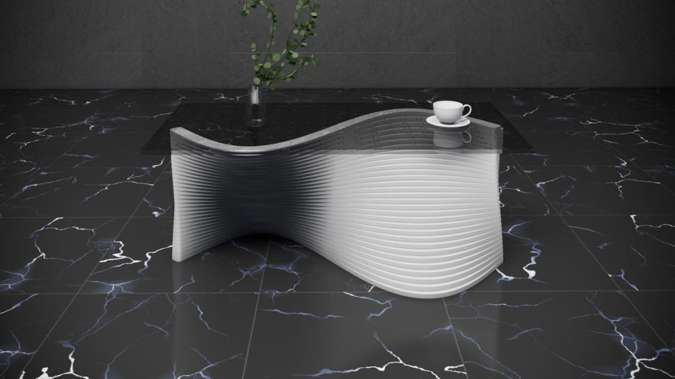 Artistic wooden coffee table