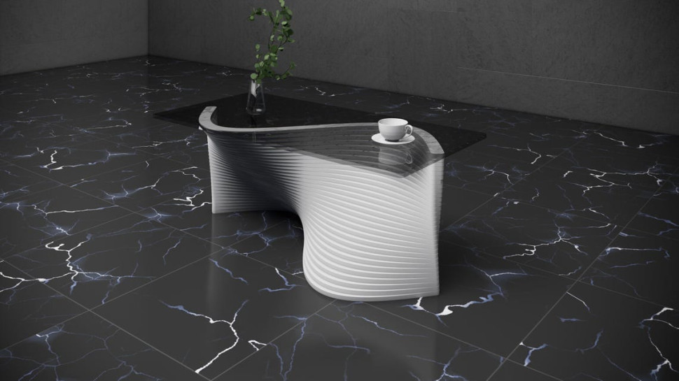 Artistic wooden coffee table