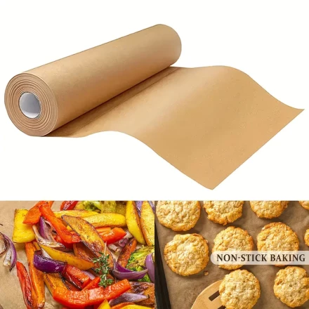 Non-Stick, Heat-Resistant Parchment Paper Roll - Disposable Air Fryer Liners & Grilling Sheets, Waterproof & Greaseproof Cooking Paper, Essential Kitchen Accessory, Unbleached, Baking Tools, Kitchen Gadgets