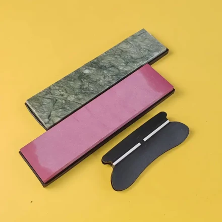 Precision Natural Grinding Stone Sharpener - Fixed Angle Sharpening & Polishing Tool for Kitchen Use, Green & Purple Agate Stones with Black Holder, Non-Electric Design, Precision Grinding | Functional Kitchenware | Durable Grinder, Grinder for Kitchen