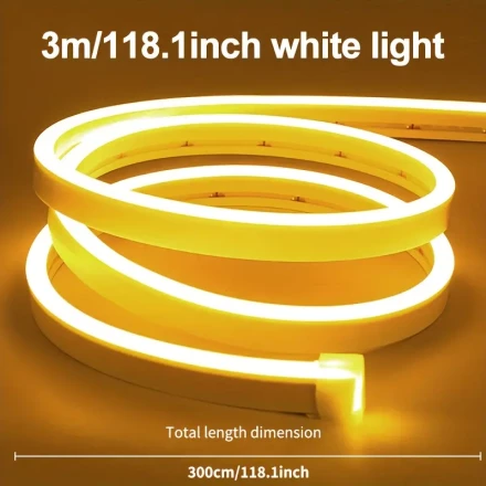 1pc MAMXUAN LED Neon Strip Light, Warm Glow, USB Powered, Easy Installation, Ideal for Wedding, Party, Birthday Gift, Bedroom Lighting, Vanity Advertisement, Decorative LED Lights, ≤36V Operating Voltage, No Battery Required