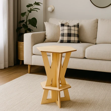 Geometric Wooden Bar Chair