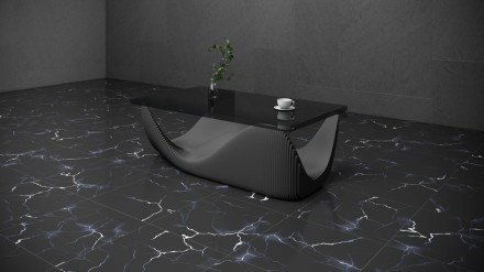 Parametric table with glass