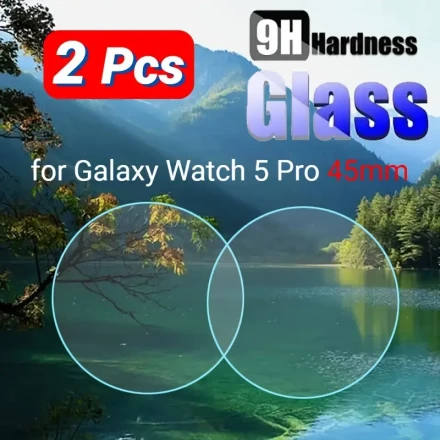 for Galaxy Watch 5 Pro 45mm Tempered Glass Screen Protector, 9H Hardness, 2pcs