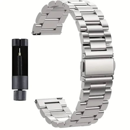 20mm 22mm Watch Band Stainless Steel Watch Strap, Quick Release, Replacement Compatible With Smartwatch, Traditional Watch,Compatible With Samsung Galaxy Watch Gear Sport S2 S3 Classic Band GT 2 Galaxy Watch Active 2 3