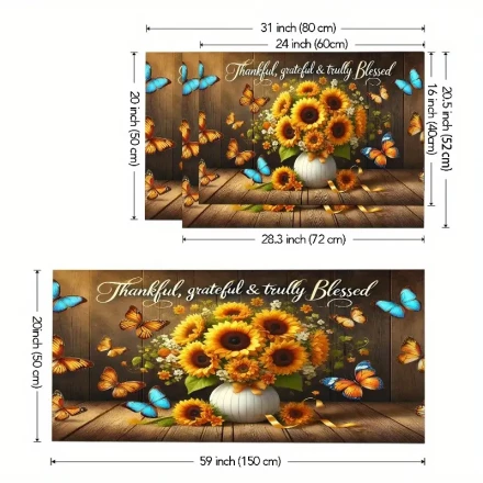 Vibrant Sunflower & Butterfly Pattern Stove Cover - Integrated Stovetop Replacement Decor Kit - Scratch Resistant - Easy to Clean - Durable Rubber Material, Ideal for Enhancing Your Home, Garden and Bathroom Space!