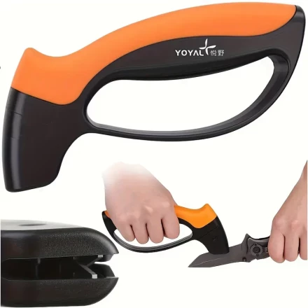 MOBETBAN Manual Knife Sharpener - Durable Steel Blade Sharpening Stone for Kitchen, Garden & Outdoor Camping, MOBETBAN