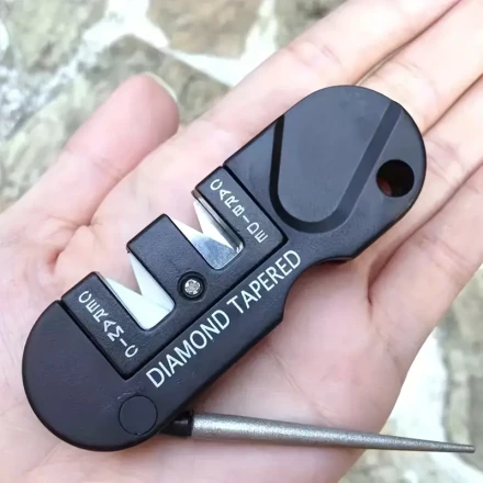 4-in-1 Pocket Knife Sharpener - Multi-Functional, High-Durability Tungsten Steel Sharpening Tool for Straight & Serrated Blades