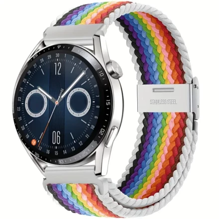 Adventure Ready, Adjustable Nylon Braided Loop Strap for Samsung Galaxy Watch 3/4/5/6, Huawei Watch 3/GT - Waterproof, Secure Buckle Closure, Multiple Colors Available - Ideal for Men and Women, Wearable Tech Gear|Stylish Timepiece Accessory|Flexible Watc